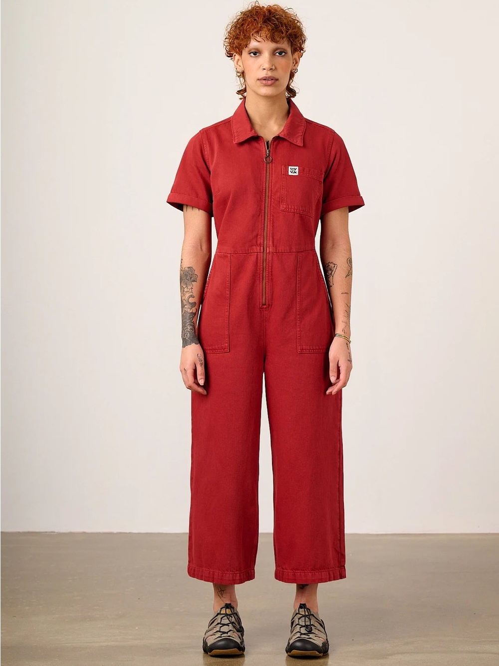 Lucy and Yak Ragan Denim Jumpsuit True Red Wash size 6